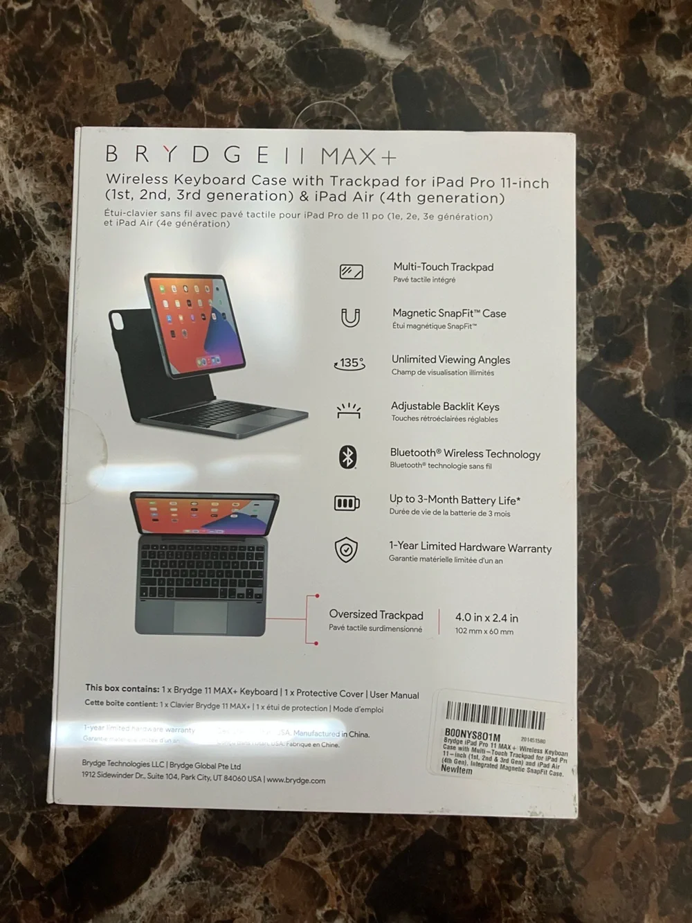 Brydge Air MAX+ Wireless Keyboard Case with Trackpad for iPad Air 11